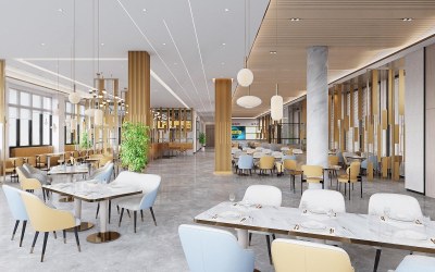 现代食堂3D模型下载